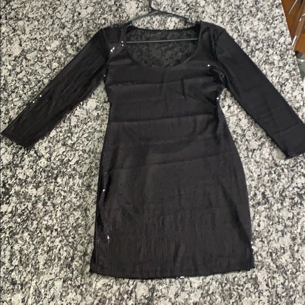 Black Sequin Mini Dress Size Size M